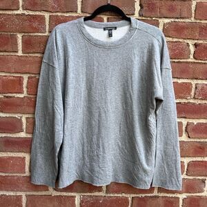 EILEEN FISHER $178 Double Layer Organic Cotton Crew Neck Top Medium